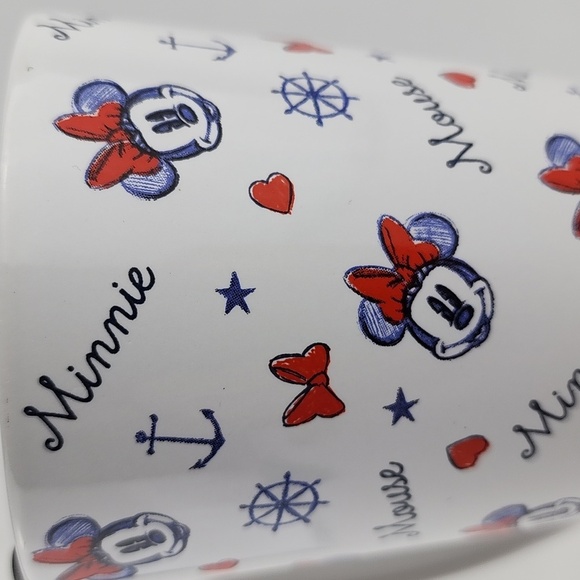 Disney Minnie Mouse Anchors Away Nautical Tall Travel Ceramic Mug Tea Coffee - Picture 13 of 15
